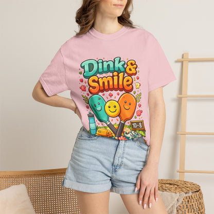 Dink & Smile Pickleball T-Shirt — Cute Paddle Characters Tee