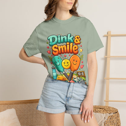 Dink & Smile Pickleball T-Shirt — Cute Paddle Characters Tee
