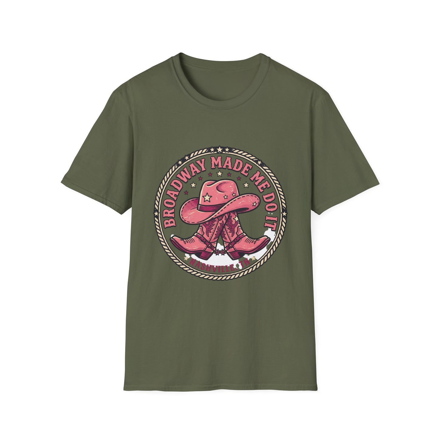 Broadway Made Me Do It Nashville Cowboy Boots T-Shirt