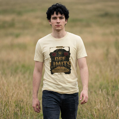 Off Limits Restricted Area Graphic Tee — Tactical Vintage Warning T-Shirt