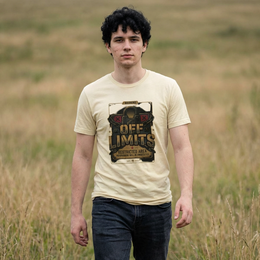 Off Limits Restricted Area Graphic Tee — Tactical Vintage Warning T-Shirt