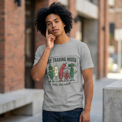 Day Trading Mood T‑Shirt — "Ride the Wick" Candlestick Trader Tee